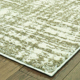 7’X10’ Ivory And Gray Abstract Strokes Area Rug