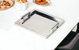 18" Silver Stainless Steel Serving Tray