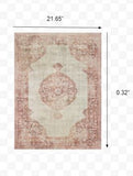 8’X11’ Ivory And Pink Medallion Area Rug