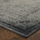 8’X11’ Ivory And Gray Pale Medallion Area Rug