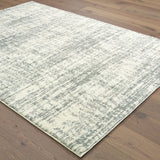 8’X11’ Ivory And Gray Abstract Strokes Area Rug