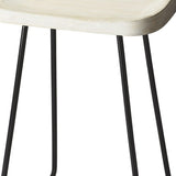 " Off White And Black Iron Backless Counter Height Bar Chair