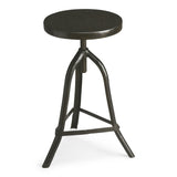 " Black Iron Backless Adjustable Height Bar Chair