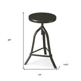 " Black Iron Backless Adjustable Height Bar Chair