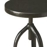 " Black Iron Backless Adjustable Height Bar Chair