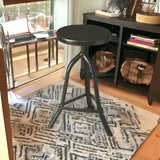 " Black Iron Backless Adjustable Height Bar Chair