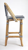 28" Blue And Natural Bar Chair