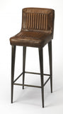 32" Brown And Black Iron Bar Chair