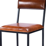 32" Brown And Black Iron Bar Chair