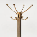 Logan Square Wood & Antique Gold Coat Rack Tree