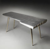 68" Silver Metal Writing Desk