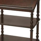 24" Dark Brown Poplar Solid Manufactured Wood Secretary Desk