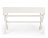 46" White Rubberwood Wood Writing Desk With Three Drawers
