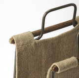 Hanging Burlap And Iron Magazine Rack