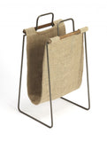 Hanging Burlap And Iron Magazine Rack