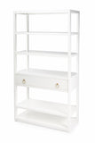 70" White Five Tier Standard Bookcase With One Drawer