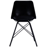 18" Black Faux Leather Side Chair