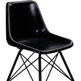 18" Black Faux Leather Side Chair