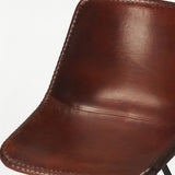21" Brown And Black Faux Leather Side Chair