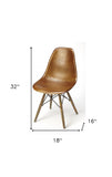 18" Brown And Copper Faux Leather Side Chair