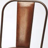 18" Brown Faux Leather Side Chair