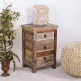 16" Modern Rustic Three Drawer Accent Chest