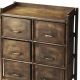 23" Bronze Metal Six Drawer Chest