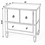 30" Silver And White Standard Accent Cabinet With One Drawer