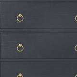 34" Navy Blue Three Drawer Standard Chest