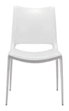 Cradle White Faux Leather Side or Dining Chairs Set of 2