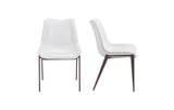 Stich White Faux Leather Side or Dining Chairs Set of 2 Chairs