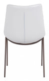 Stich White Faux Leather Side or Dining Chairs Set of 2 Chairs