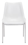 Stich White Faux Leather Side or Dining Chairs Set of 2 Chairs