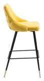 30" Yellow And Black Steel Low Back Bar Height Bar Chair