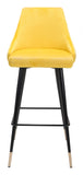 30" Yellow And Black Steel Low Back Bar Height Bar Chair