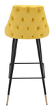 30" Yellow And Black Steel Low Back Bar Height Bar Chair