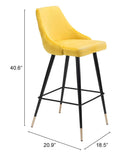 30" Yellow And Black Steel Low Back Bar Height Bar Chair