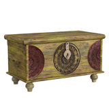 Mesa Carved Wooden Trunk Coffee Table