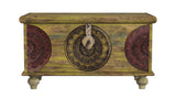 Mesa Carved Wooden Trunk Coffee Table