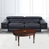 38" Dark Brown And Brown Oval Coffee Table