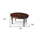 38" Dark Brown And Brown Oval Coffee Table