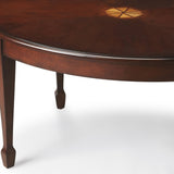 38" Dark Brown And Brown Oval Coffee Table