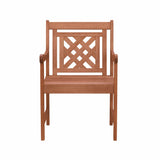 Brown Dining Armchair With Hatched Back