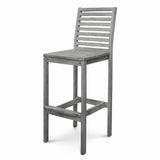 49" Gray Indoor Outdoor Bar Height Chair With Footrest