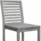 49" Gray Indoor Outdoor Bar Height Chair With Footrest