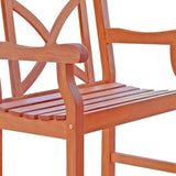 Brown Patio Armchair With Cross Back Design