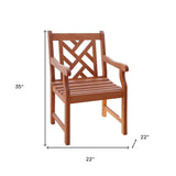 Brown Patio Armchair With Diagonal Design