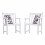 White Patio Armchair With Diagonal Design