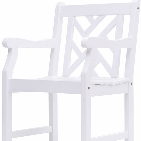 White Patio Armchair With Diagonal Design