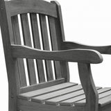 Distressed Patio Armchair With Horizontal Slats